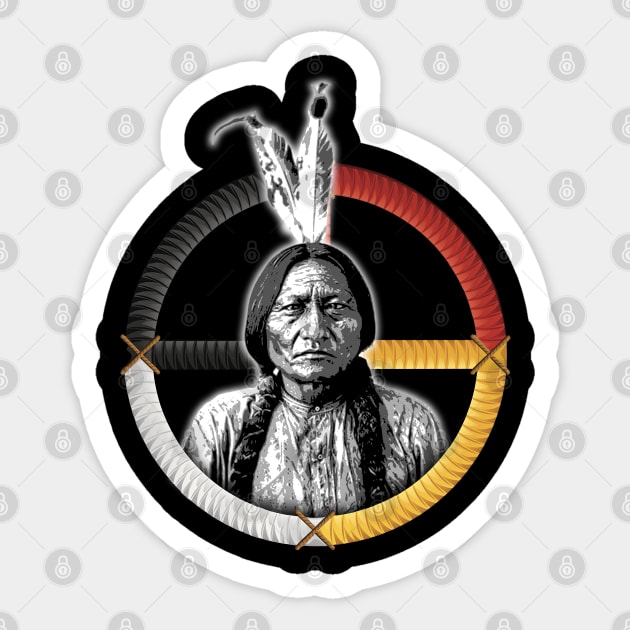 MEDICINE WHEEL 2 Chief Tȟatȟáŋka Íyotanke (Sitting Bull) Sticker by GardenOfNightmares